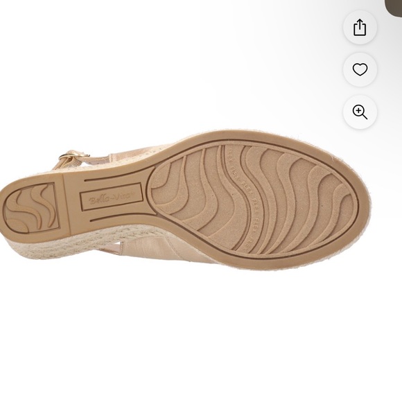 Brand New Bella Vita Kimora Wedge Sandals Champagne fabric upper Size 12B - Picture 6 of 7